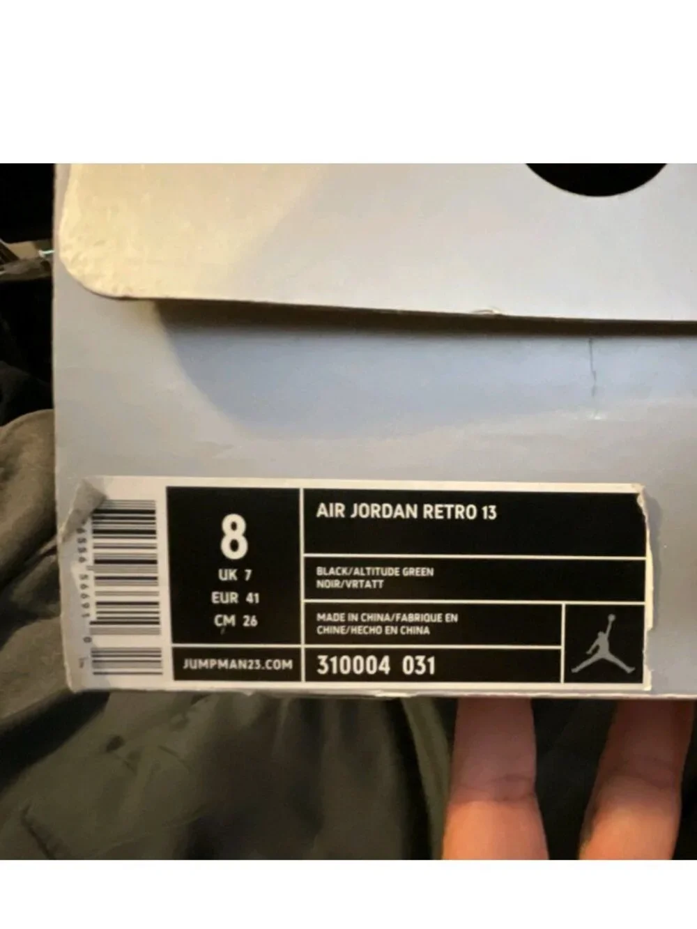 Air Jordan 13 Altitude Black Green Size 8 Mens 310004-031